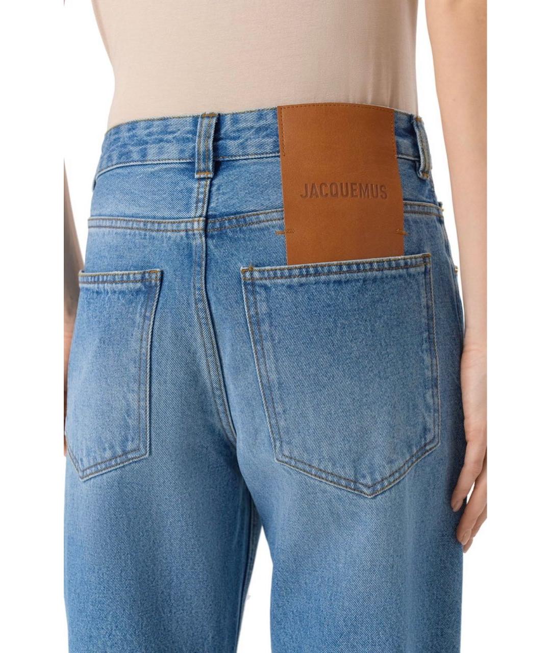 JACQUEMUS Голубые хлопковые прямые джинсы, фото 5