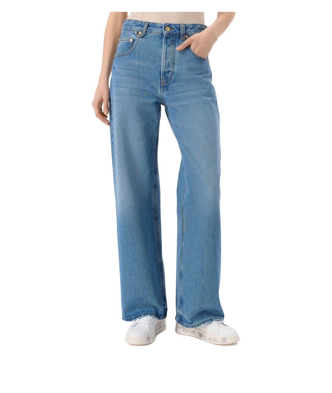 JACQUEMUS Голубые хлопковые прямые джинсы, фото 3