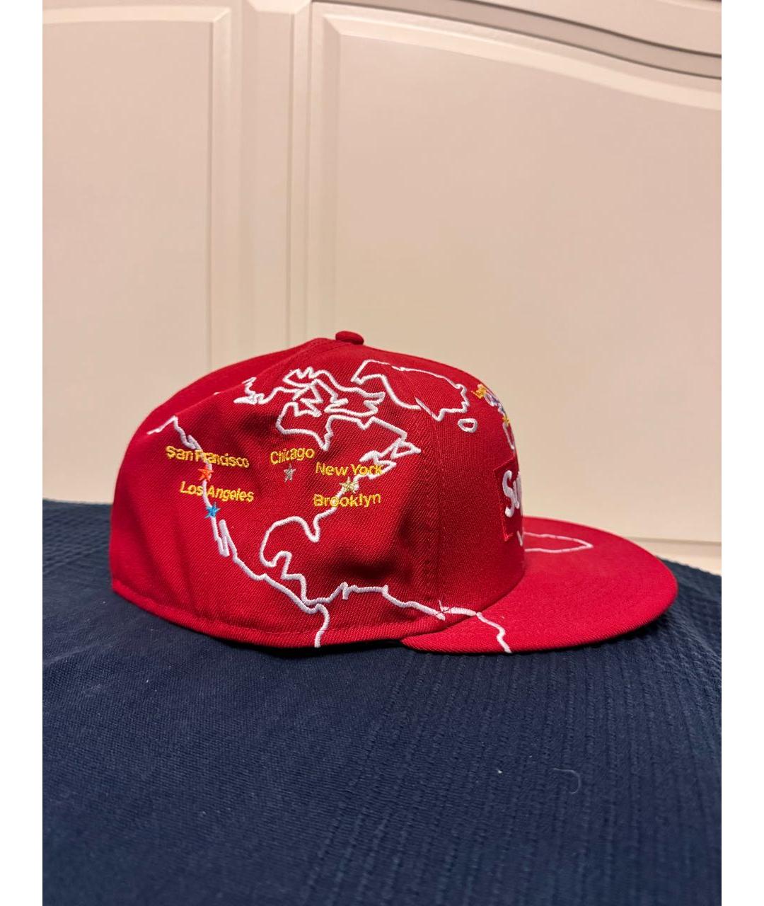 SUPREME Красная хлопковая кепка/бейсболка, фото 2