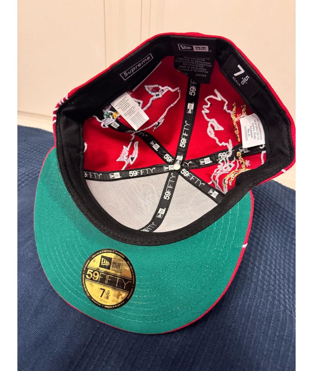 SUPREME Красная хлопковая кепка/бейсболка, фото 4