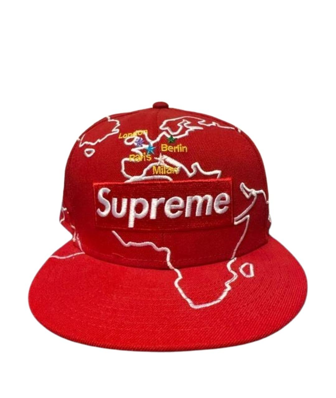 SUPREME Красная хлопковая кепка/бейсболка, фото 1