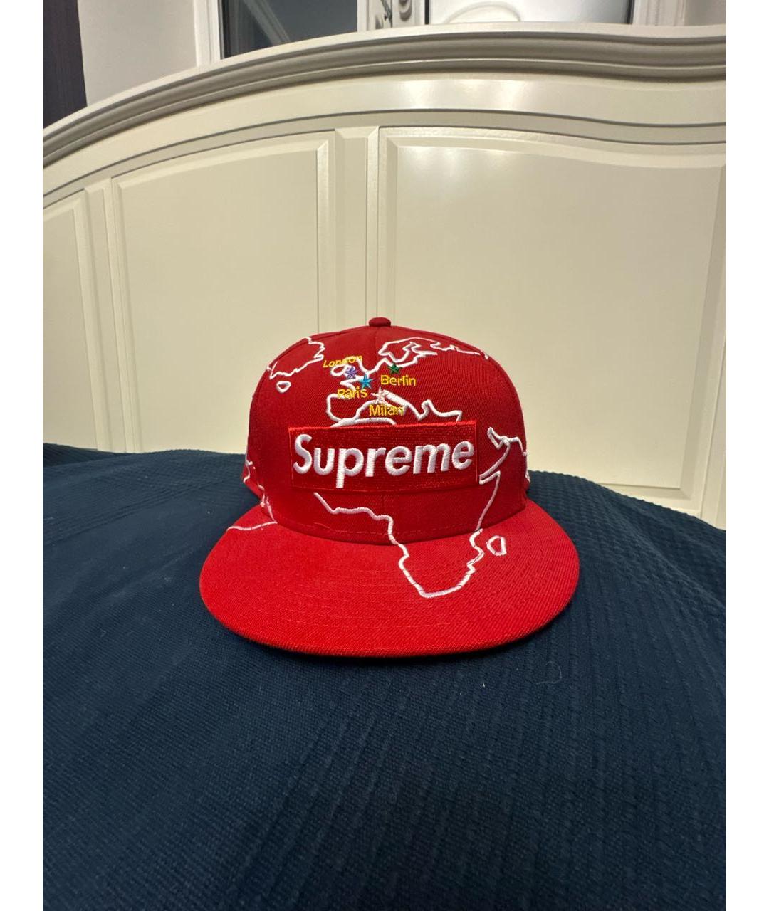 SUPREME Красная хлопковая кепка/бейсболка, фото 5