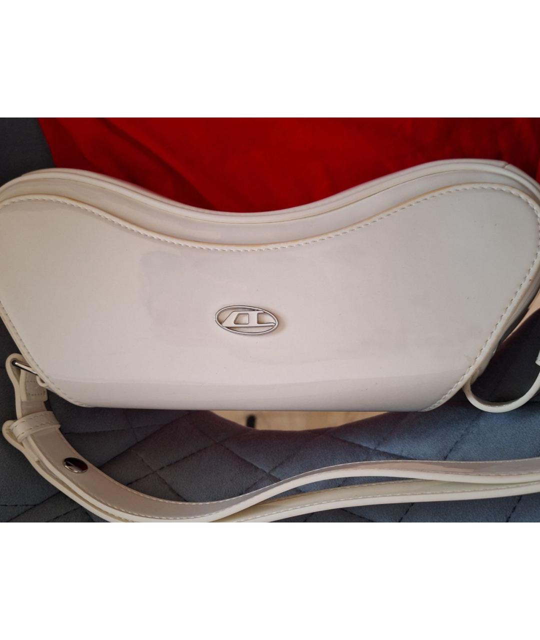 DIESEL Белая кожаная сумка через плечо, фото 2
