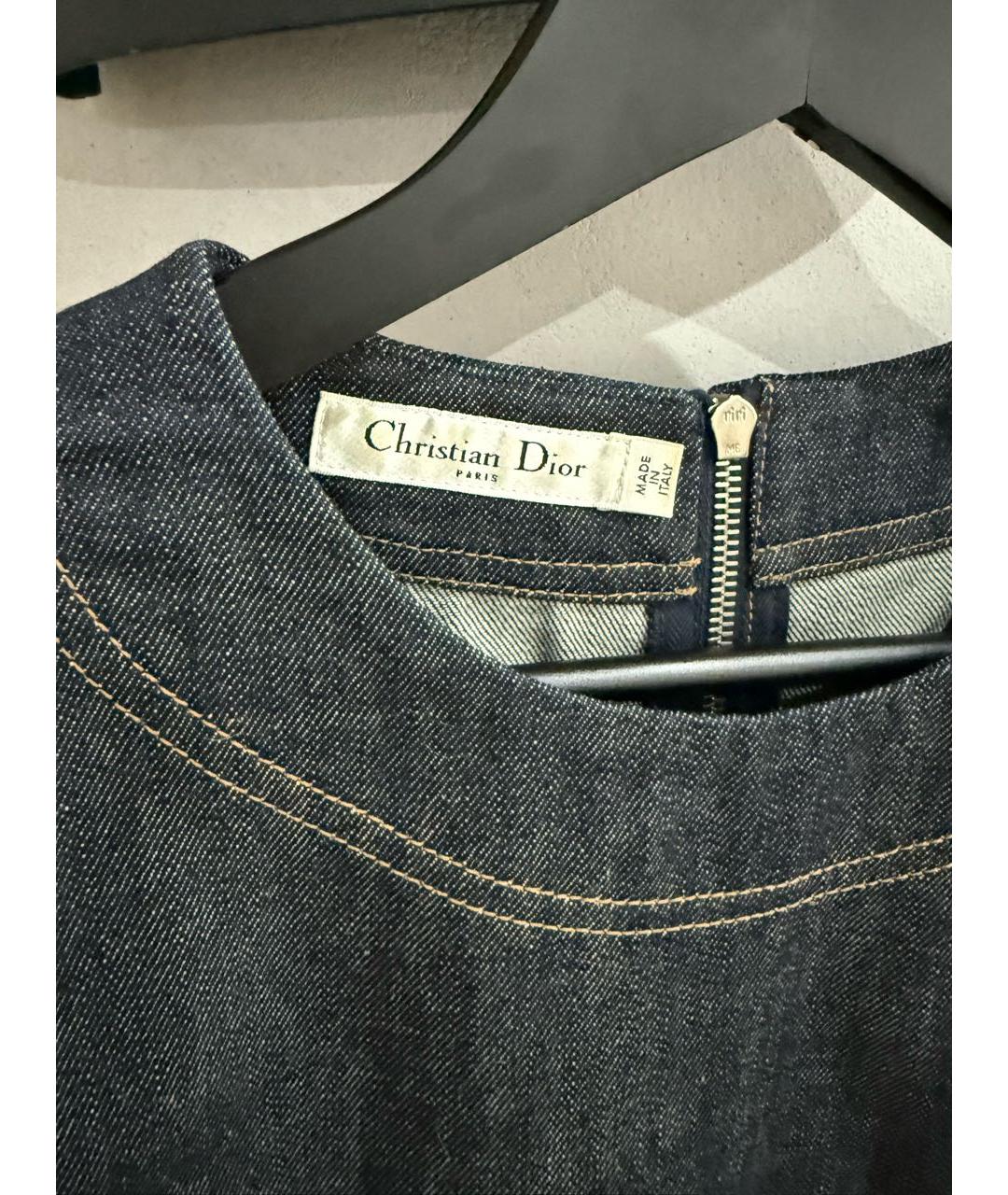 CHRISTIAN DIOR Синий деним сарафан, фото 3