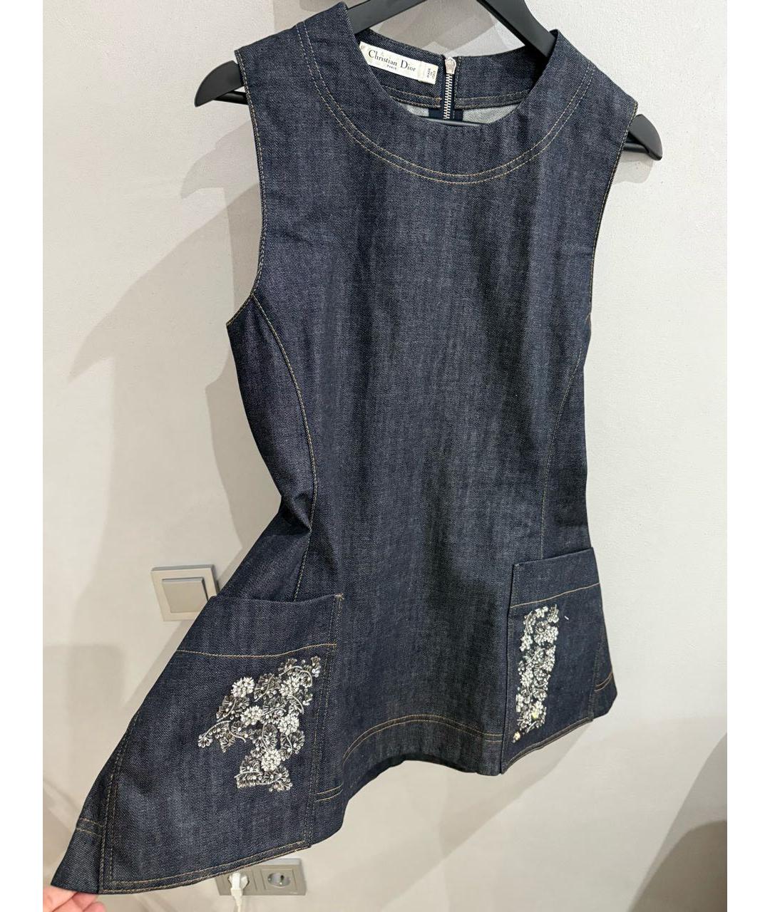 CHRISTIAN DIOR Синий деним сарафан, фото 5