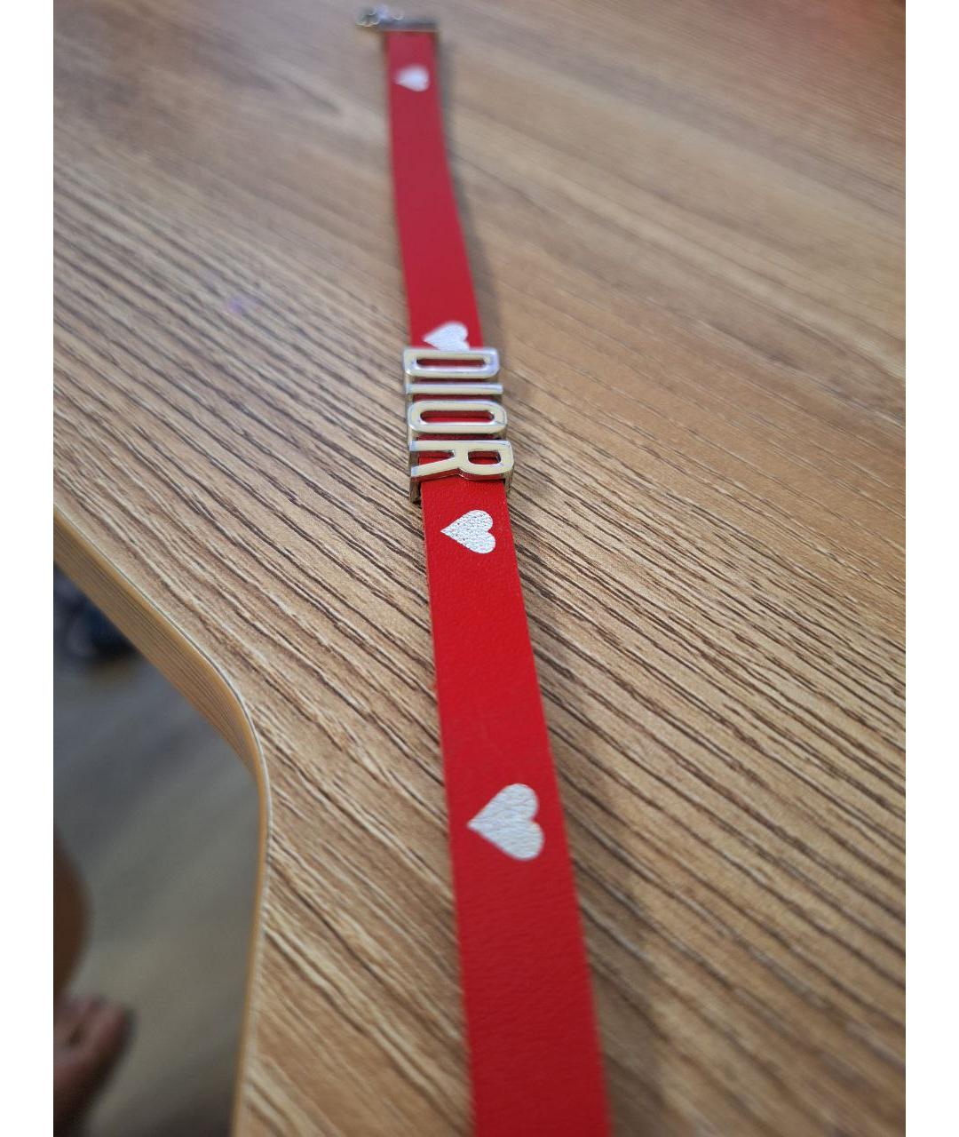 CHRISTIAN DIOR Красный кожаный чокер, фото 2