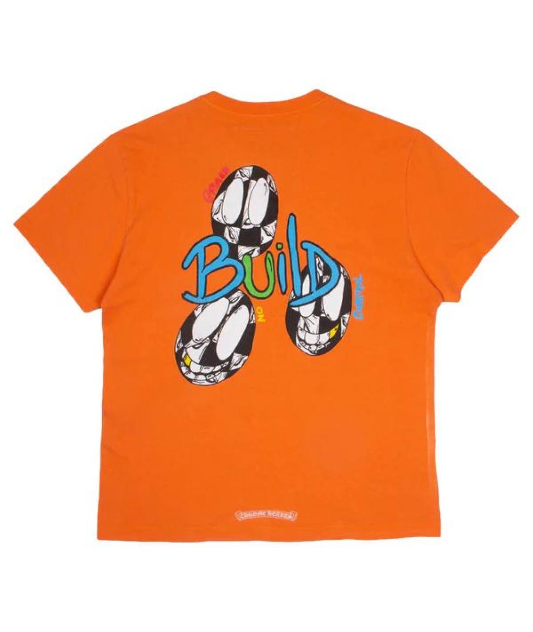 CHROME HEARTS Оранжевая хлопковая футболка, фото 2