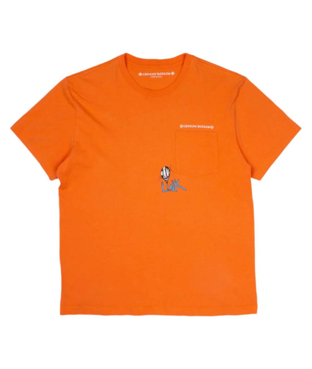 CHROME HEARTS Оранжевая хлопковая футболка, фото 3