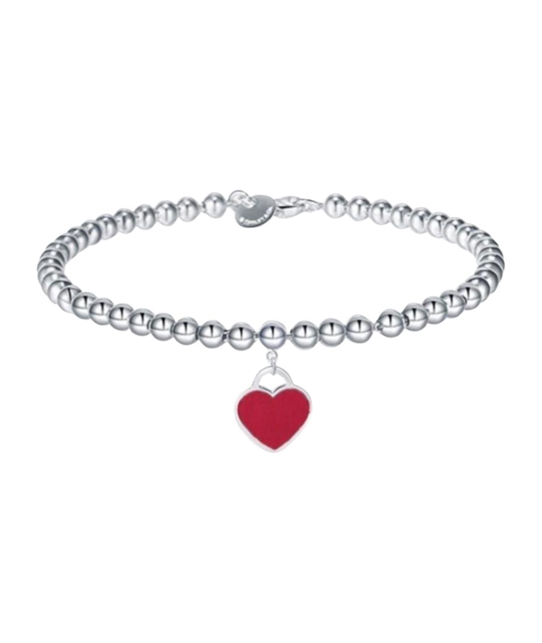 TIFFANY&CO Красный серебряный браслет, фото 1