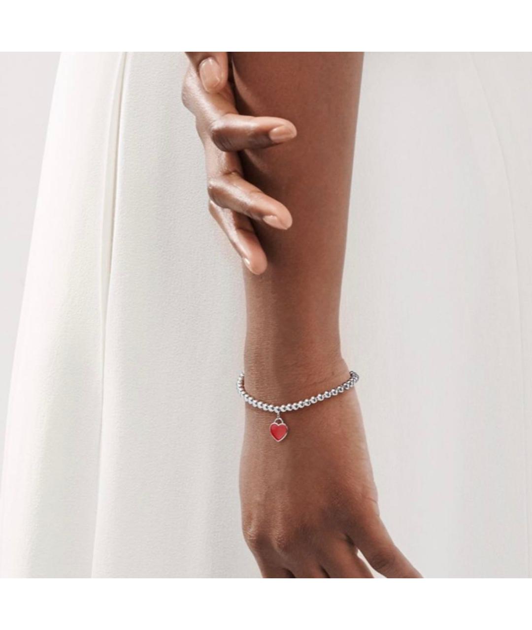 TIFFANY&CO Красный серебряный браслет, фото 8