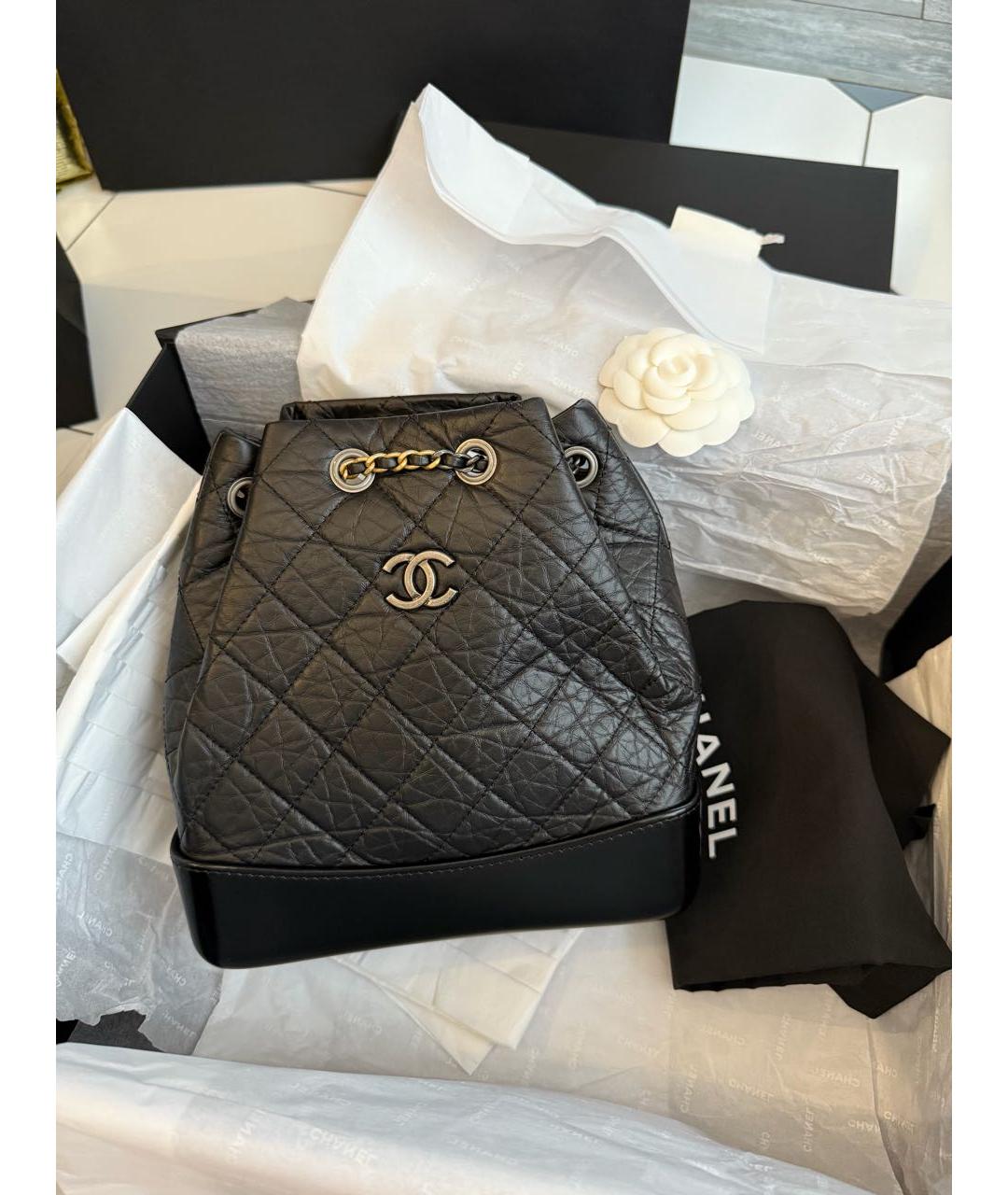 CHANEL Черный кожаный рюкзак, фото 3