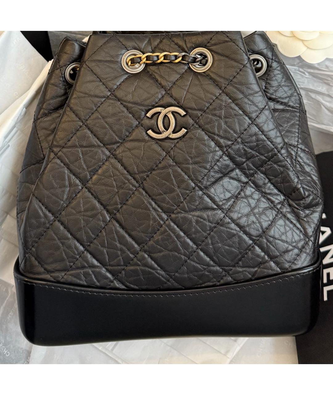 CHANEL Черный кожаный рюкзак, фото 4