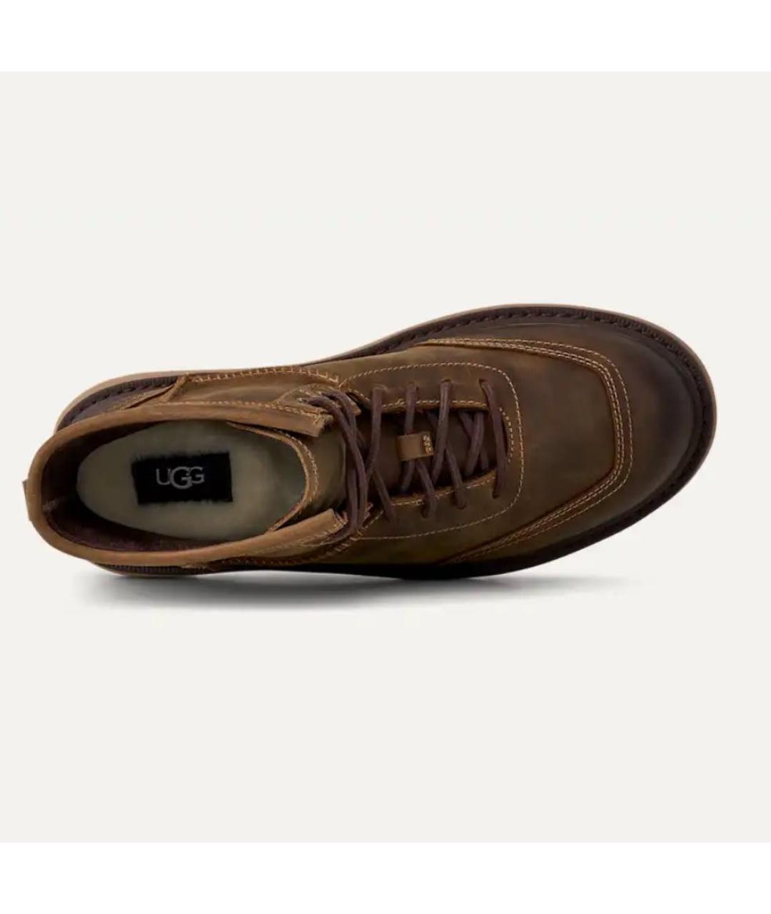 UGG AUSTRALIA Коричневые кожаные высокие ботинки, фото 3