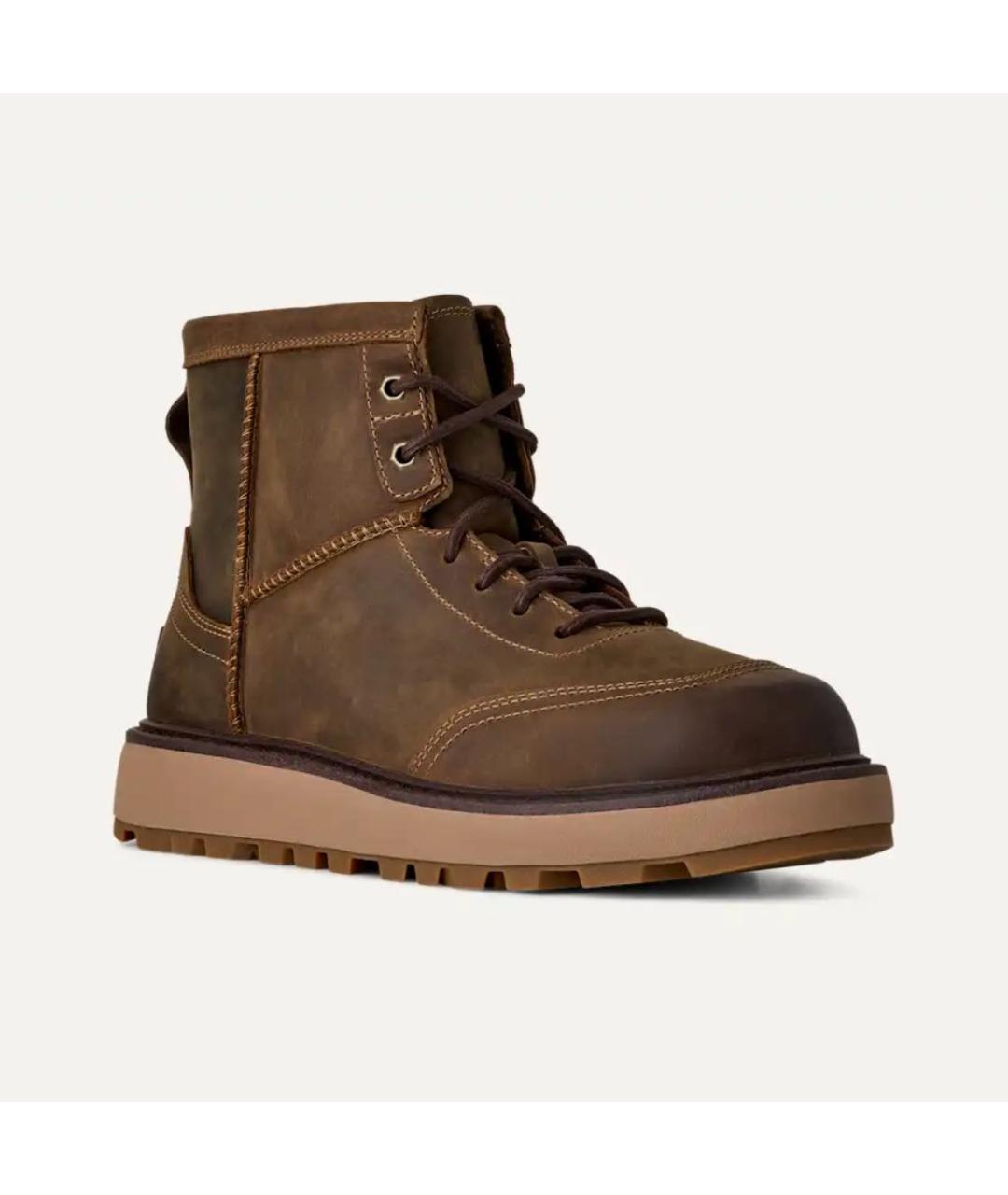 UGG AUSTRALIA Коричневые кожаные высокие ботинки, фото 2
