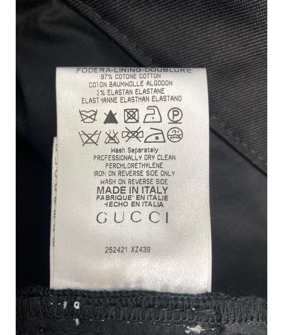 GUCCI Черная хлопко-эластановая юбка мини, фото 7