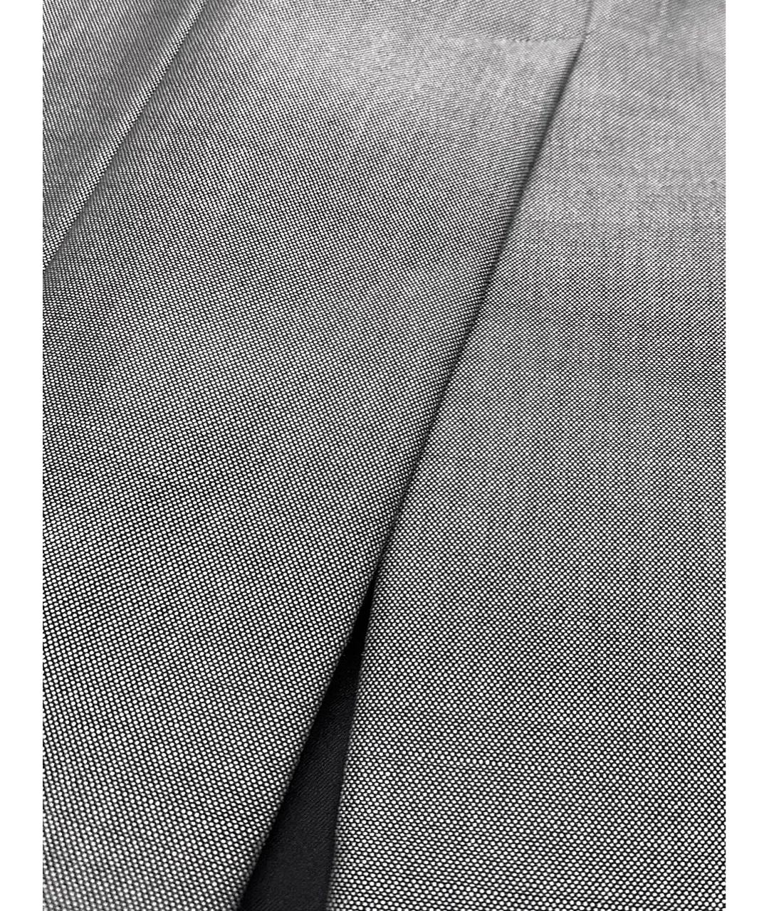 SAINT LAURENT Серебряная шерстяная юбка миди, фото 4