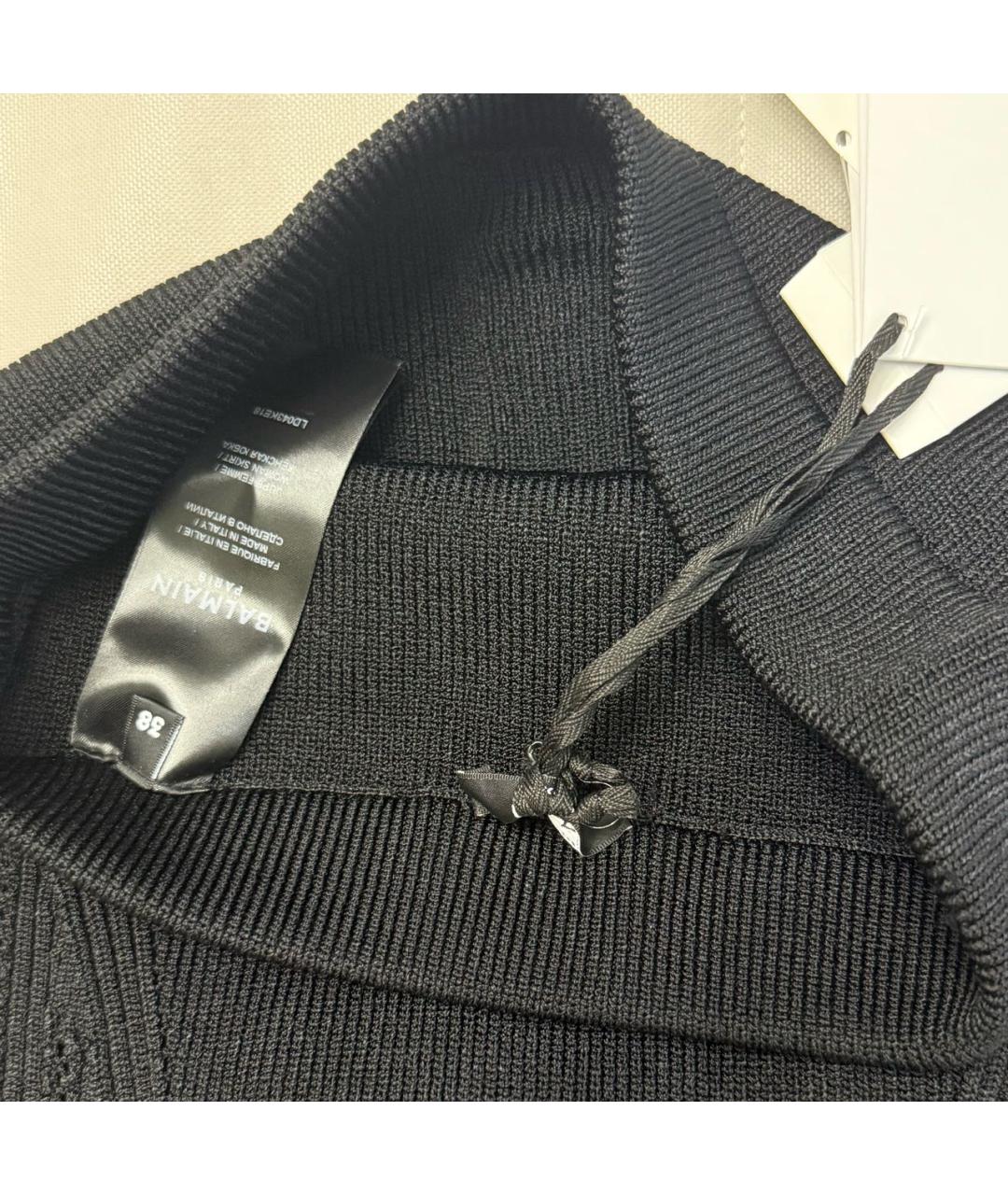 BALMAIN Черная вискозная юбка миди, фото 2