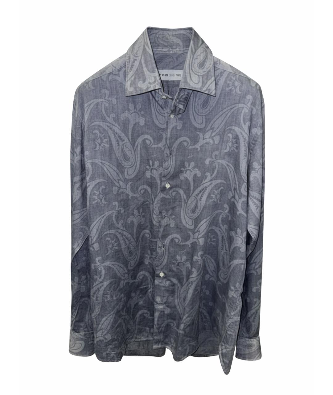 ETRO Темно-синяя хлопковая классическая рубашка, фото 1