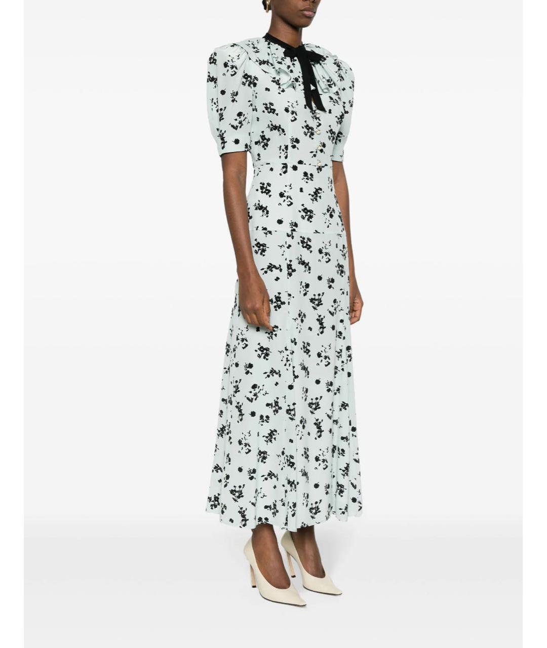 ALESSANDRA RICH Голубое шелковое вечернее платье, фото 4