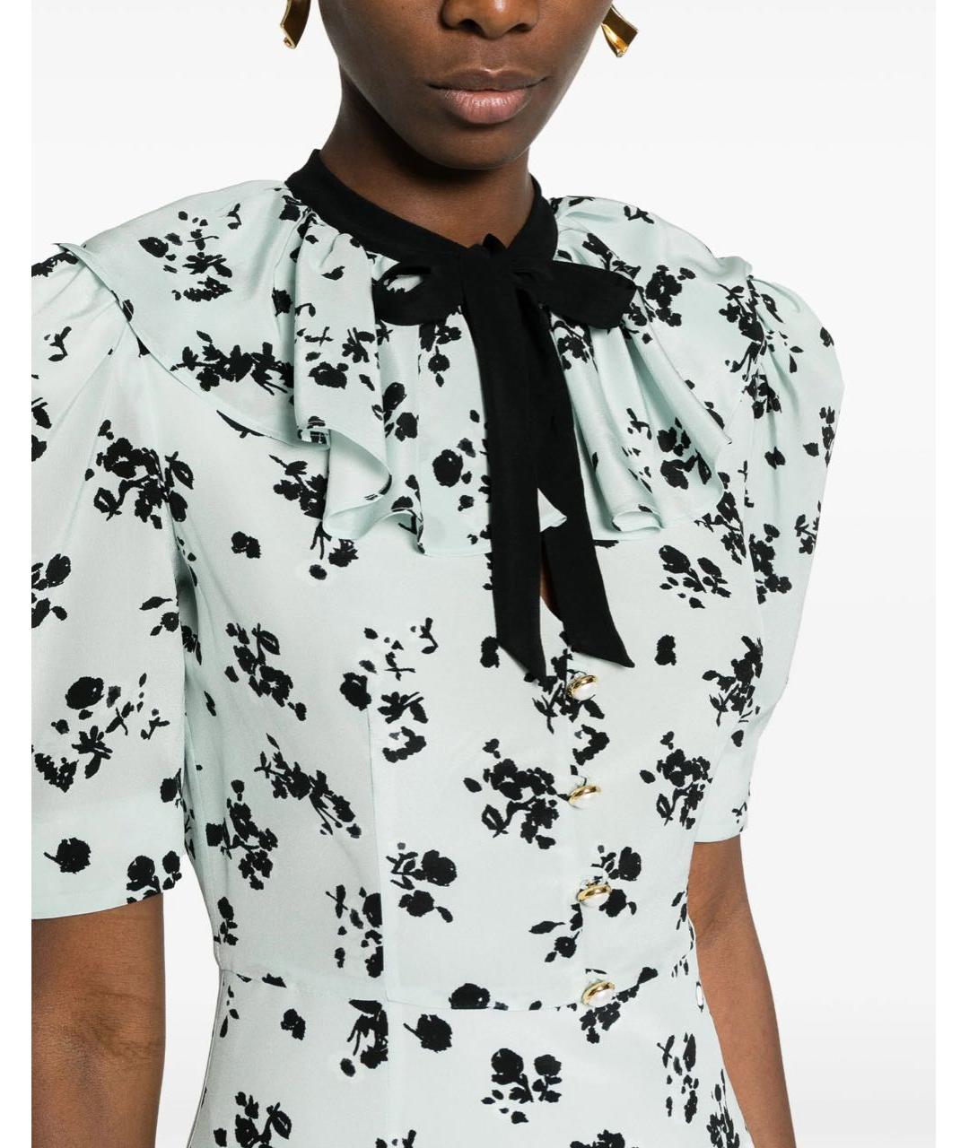 ALESSANDRA RICH Голубое шелковое вечернее платье, фото 2