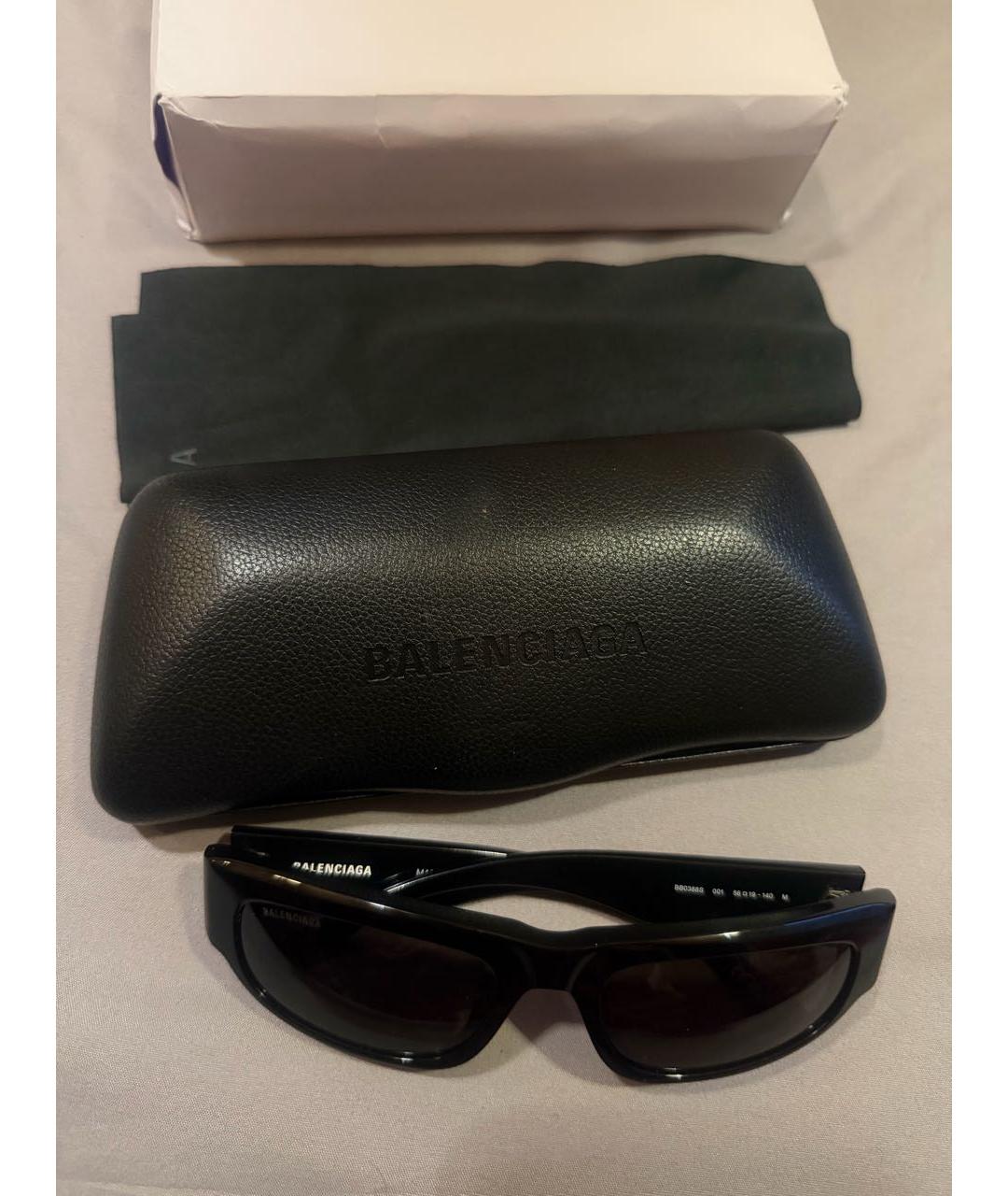 BALENCIAGA Черные пластиковые солнцезащитные очки, фото 4