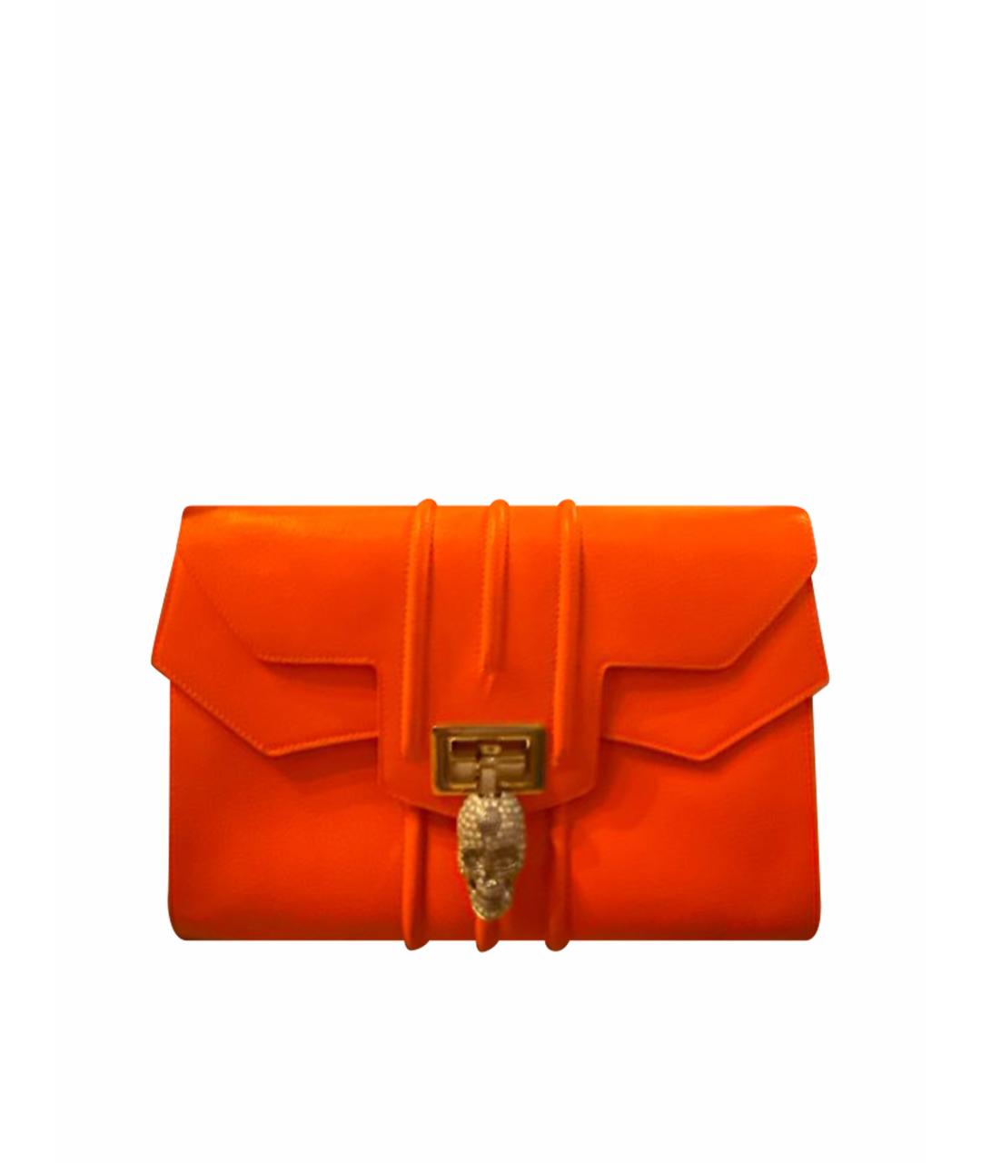 PHILIPP PLEIN Оранжевая кожаная сумка через плечо, фото 1
