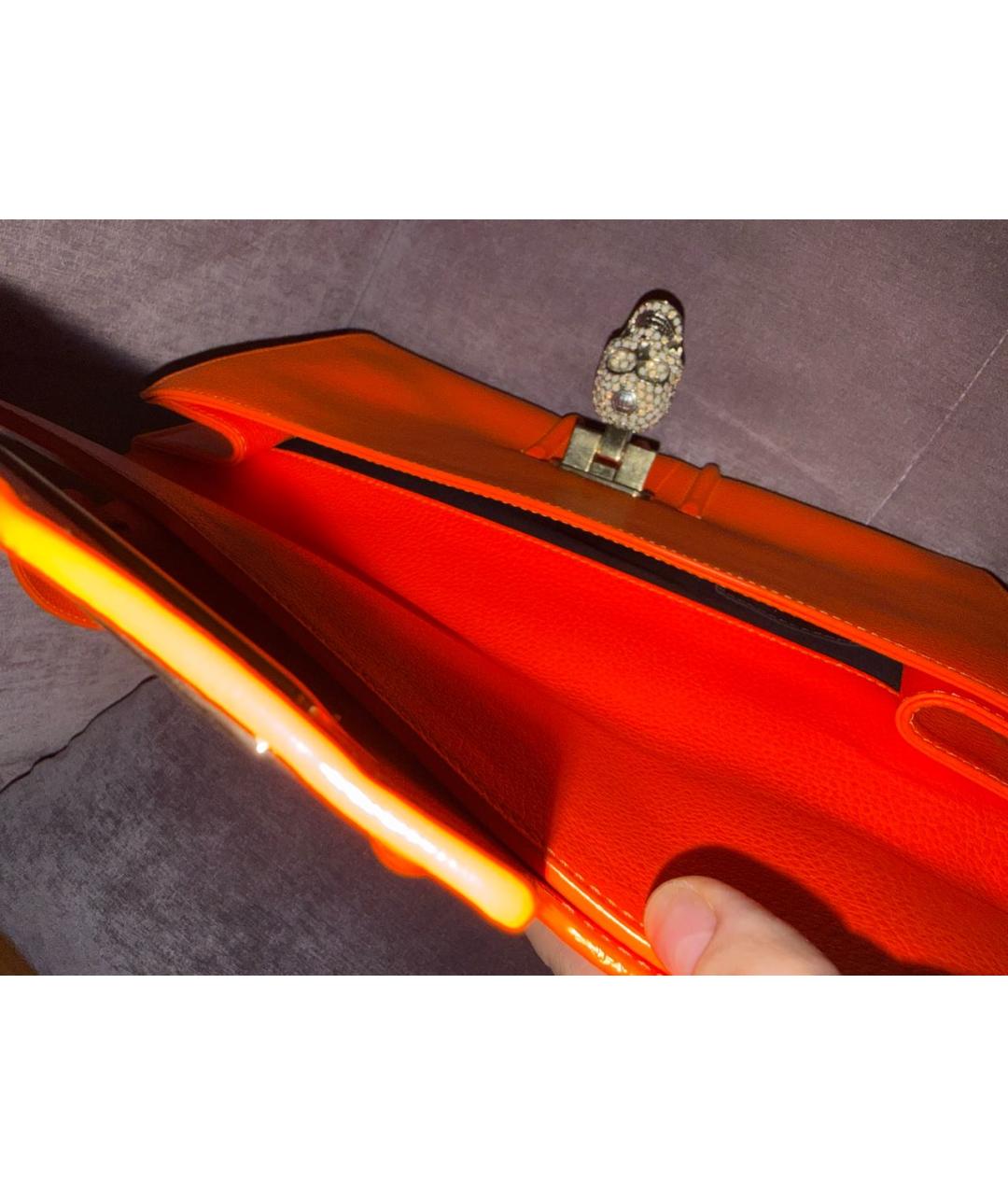 PHILIPP PLEIN Оранжевая кожаная сумка через плечо, фото 5