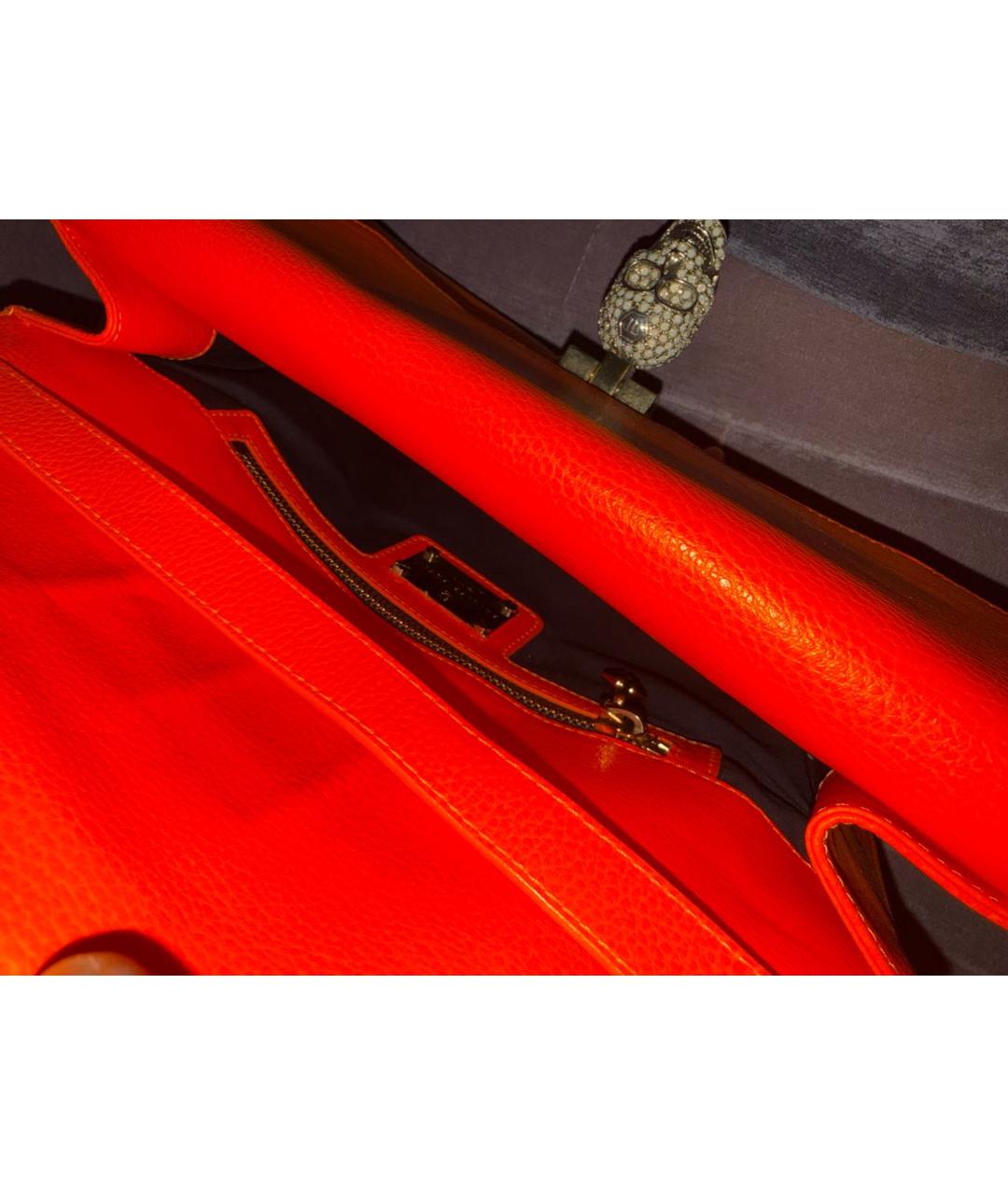 PHILIPP PLEIN Оранжевая кожаная сумка через плечо, фото 4