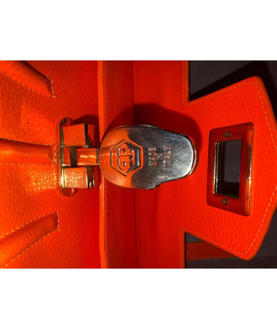 PHILIPP PLEIN Оранжевая кожаная сумка через плечо, фото 7