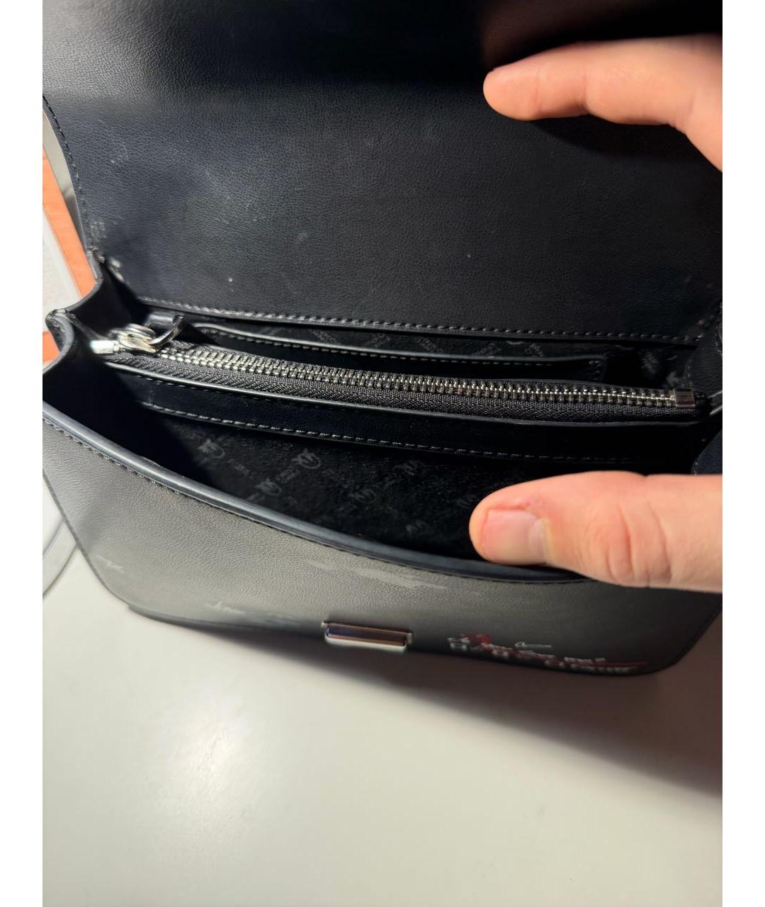 PINKO Черная кожаная сумка через плечо, фото 4