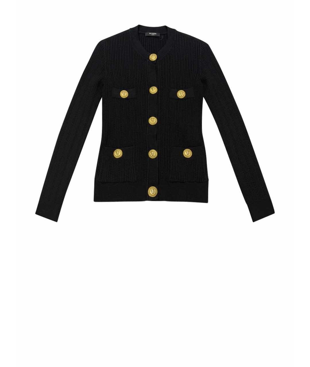 BALMAIN Черный вискозный кардиган, фото 1