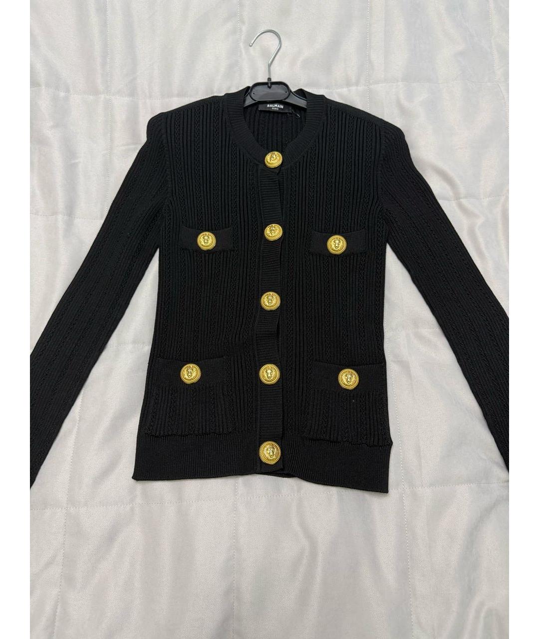 BALMAIN Черный вискозный кардиган, фото 3