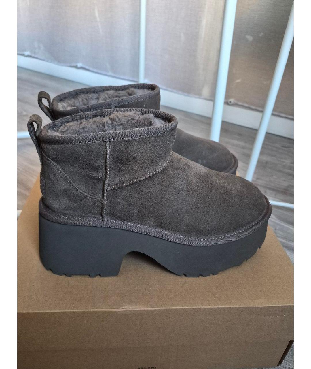 UGG AUSTRALIA Коричневые замшевые полусапоги, фото 9