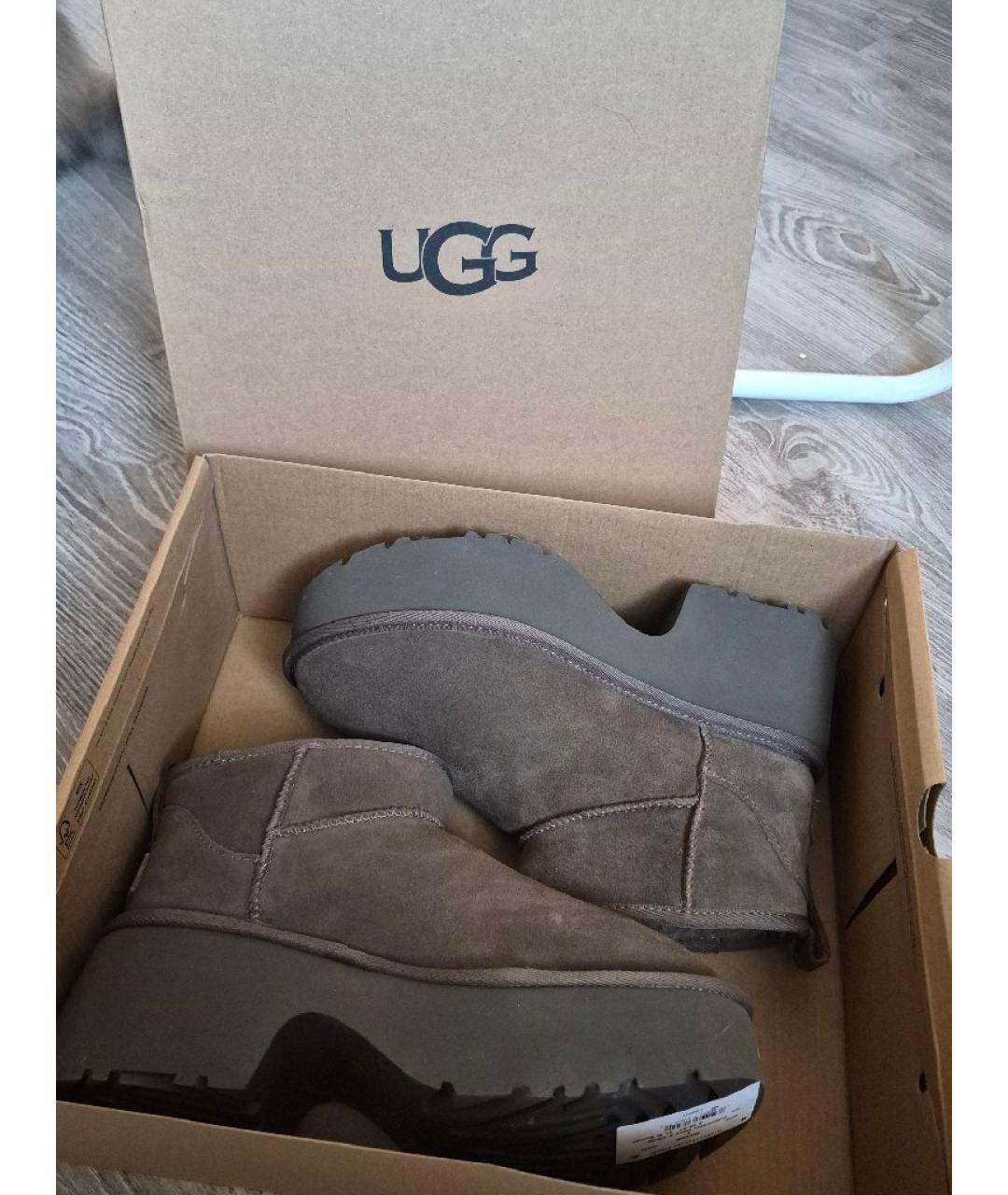 UGG AUSTRALIA Коричневые замшевые полусапоги, фото 7