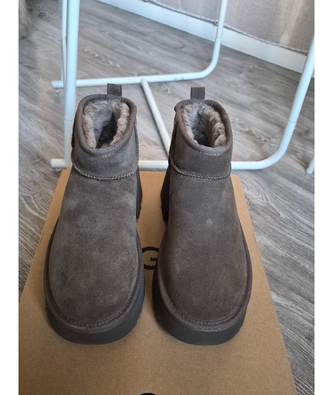 UGG AUSTRALIA Коричневые замшевые полусапоги, фото 2