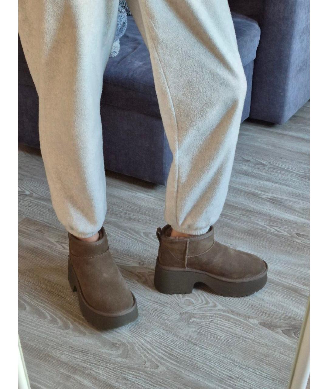 UGG AUSTRALIA Коричневые замшевые полусапоги, фото 4