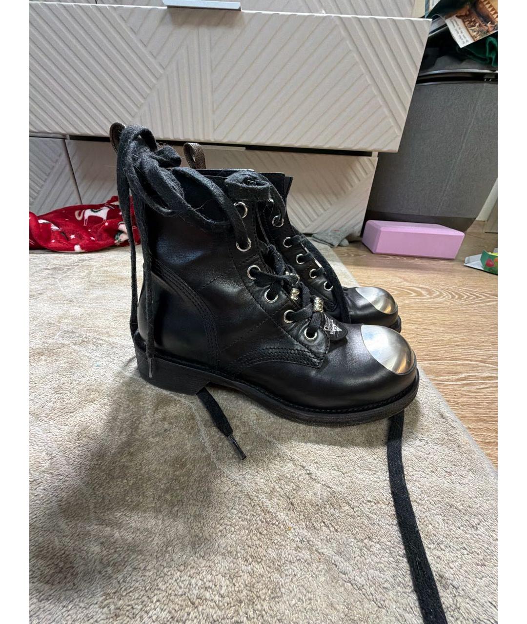 LOUIS VUITTON Черные кожаные ботинки, фото 8