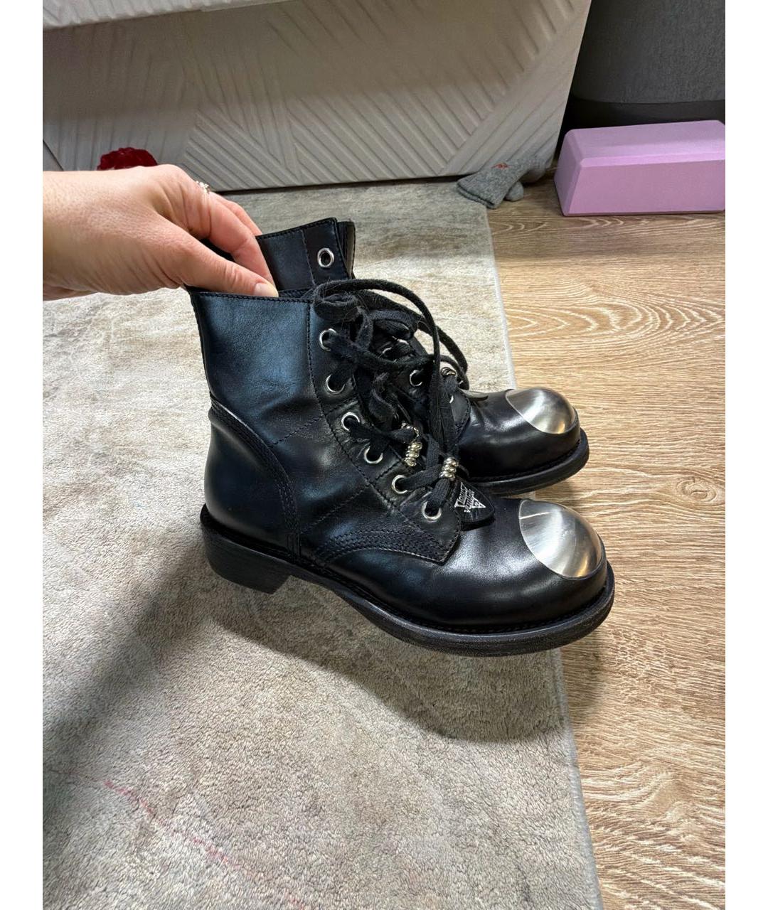 LOUIS VUITTON Черные кожаные ботинки, фото 6