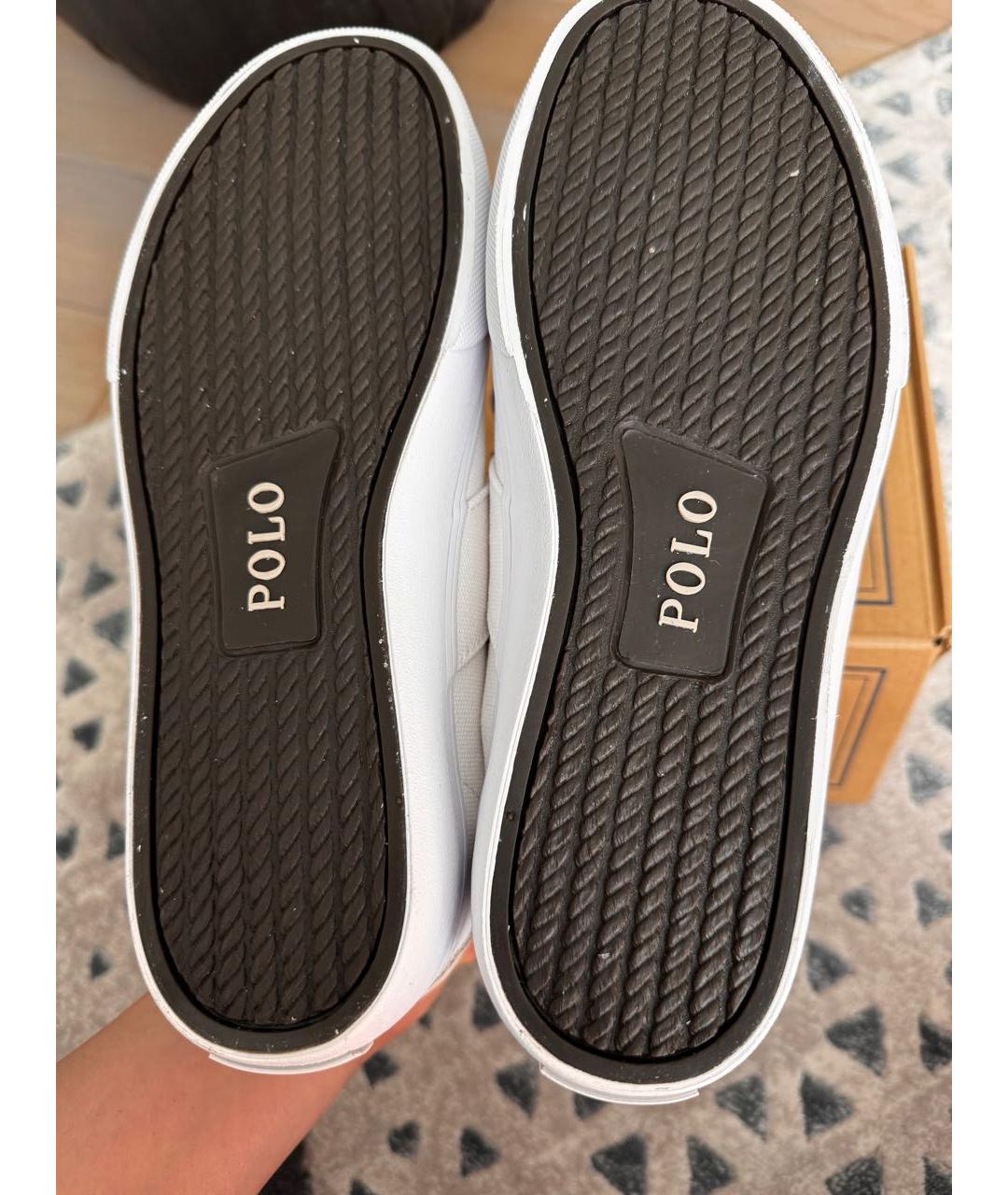 POLO RALPH LAUREN Белые текстильные кеды, фото 5