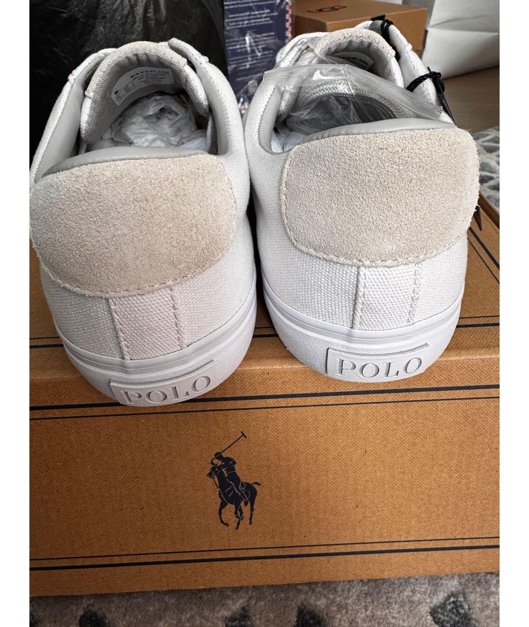 POLO RALPH LAUREN Белые текстильные кеды, фото 4