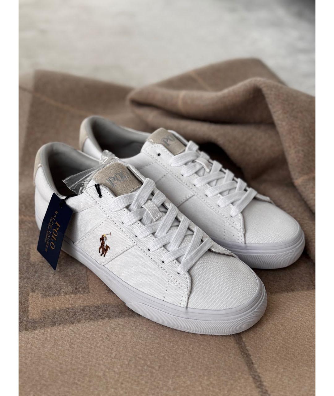 POLO RALPH LAUREN Белые текстильные кеды, фото 9
