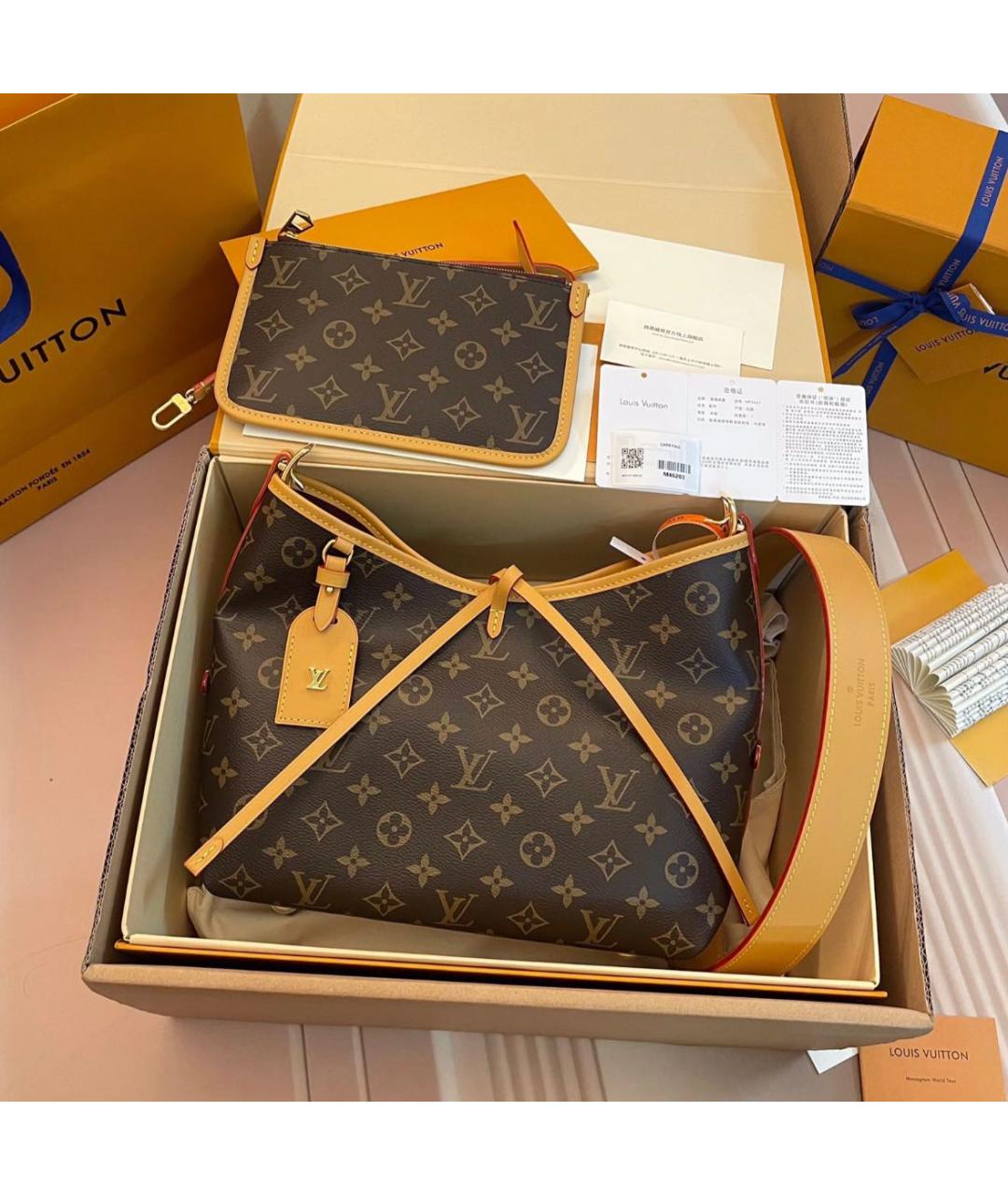 LOUIS VUITTON Коричневая кожаная сумка через плечо, фото 2