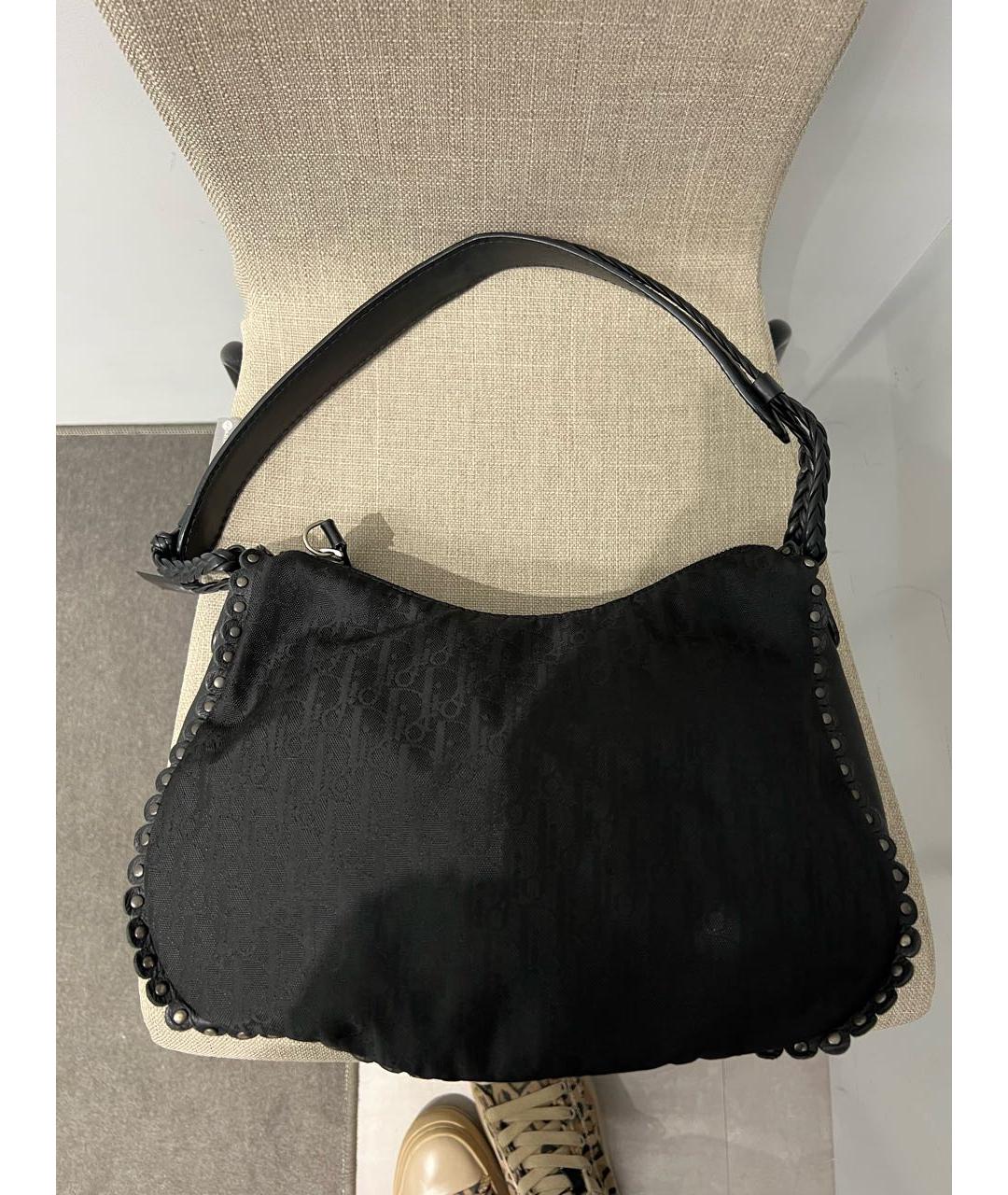 CHRISTIAN DIOR Черная тканевая сумка с короткими ручками, фото 5