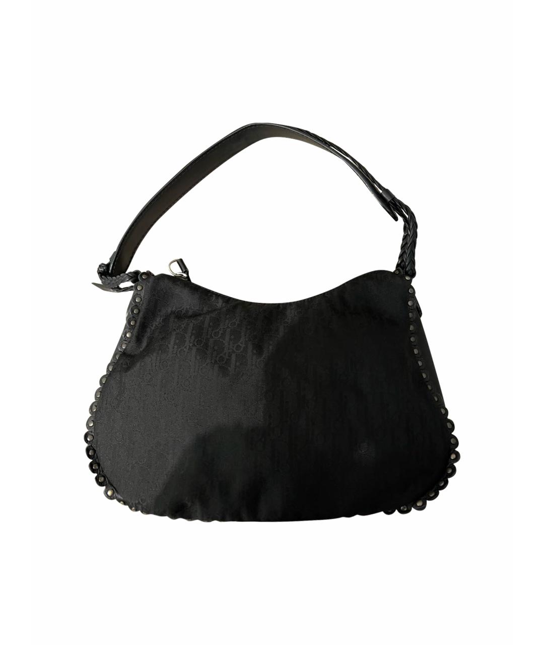 CHRISTIAN DIOR Черная тканевая сумка с короткими ручками, фото 1