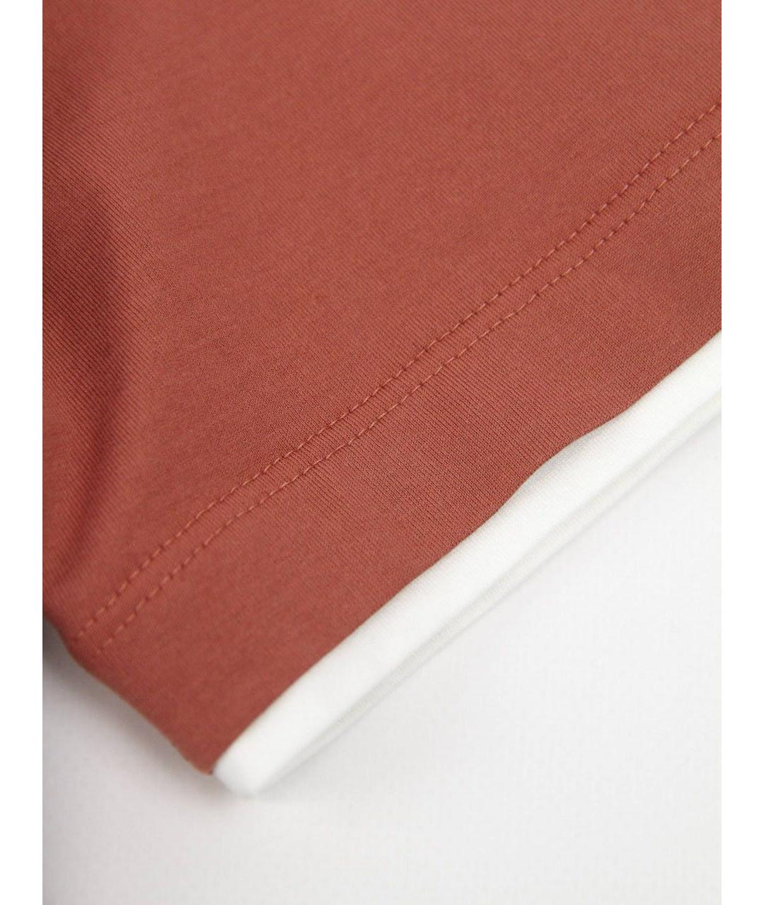 BRUNELLO CUCINELLI Коралловая хлопковая футболка, фото 8