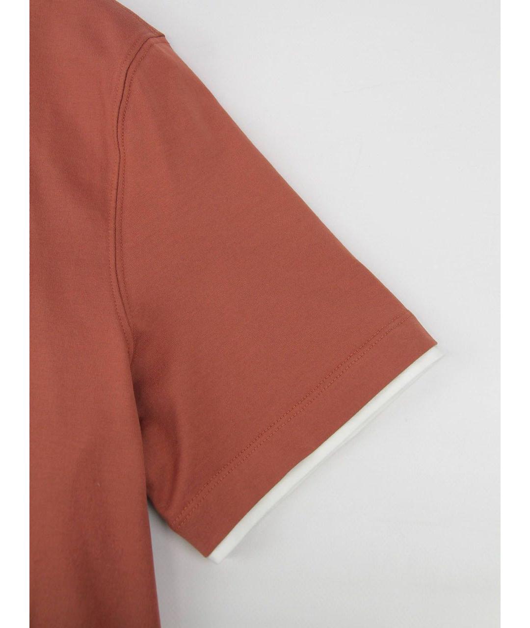 BRUNELLO CUCINELLI Коралловая хлопковая футболка, фото 5