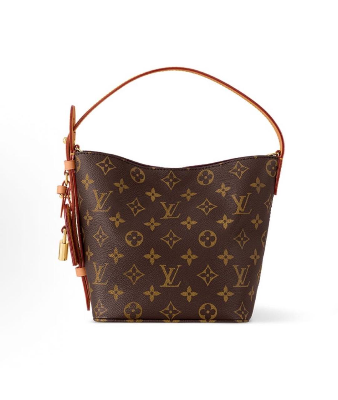 LOUIS VUITTON Коричневая кожаная сумка с короткими ручками, фото 5