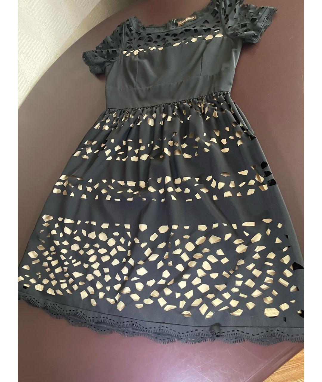 LOUIS VUITTON Черное шелковое повседневное платье, фото 2