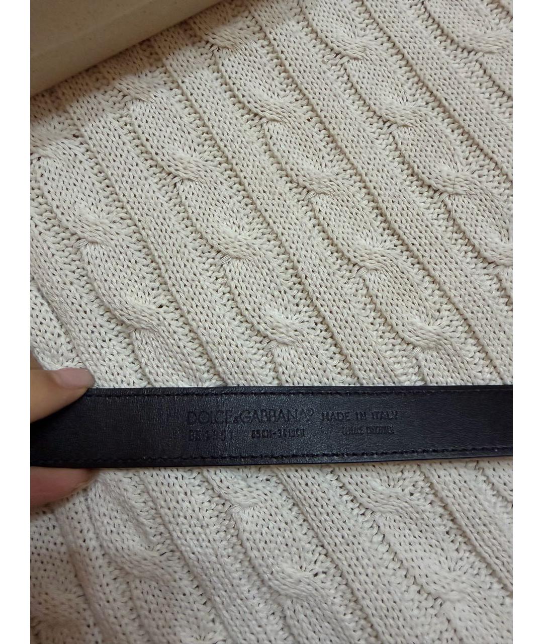 DOLCE&GABBANA Черный ремень из экзотической кожи, фото 3