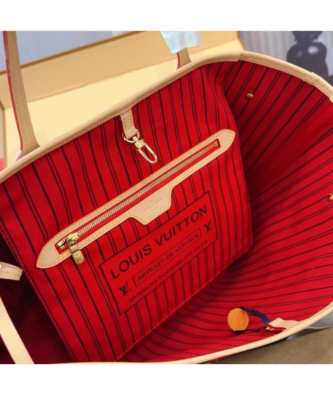 LOUIS VUITTON Коричневая кожаная сумка тоут, фото 4